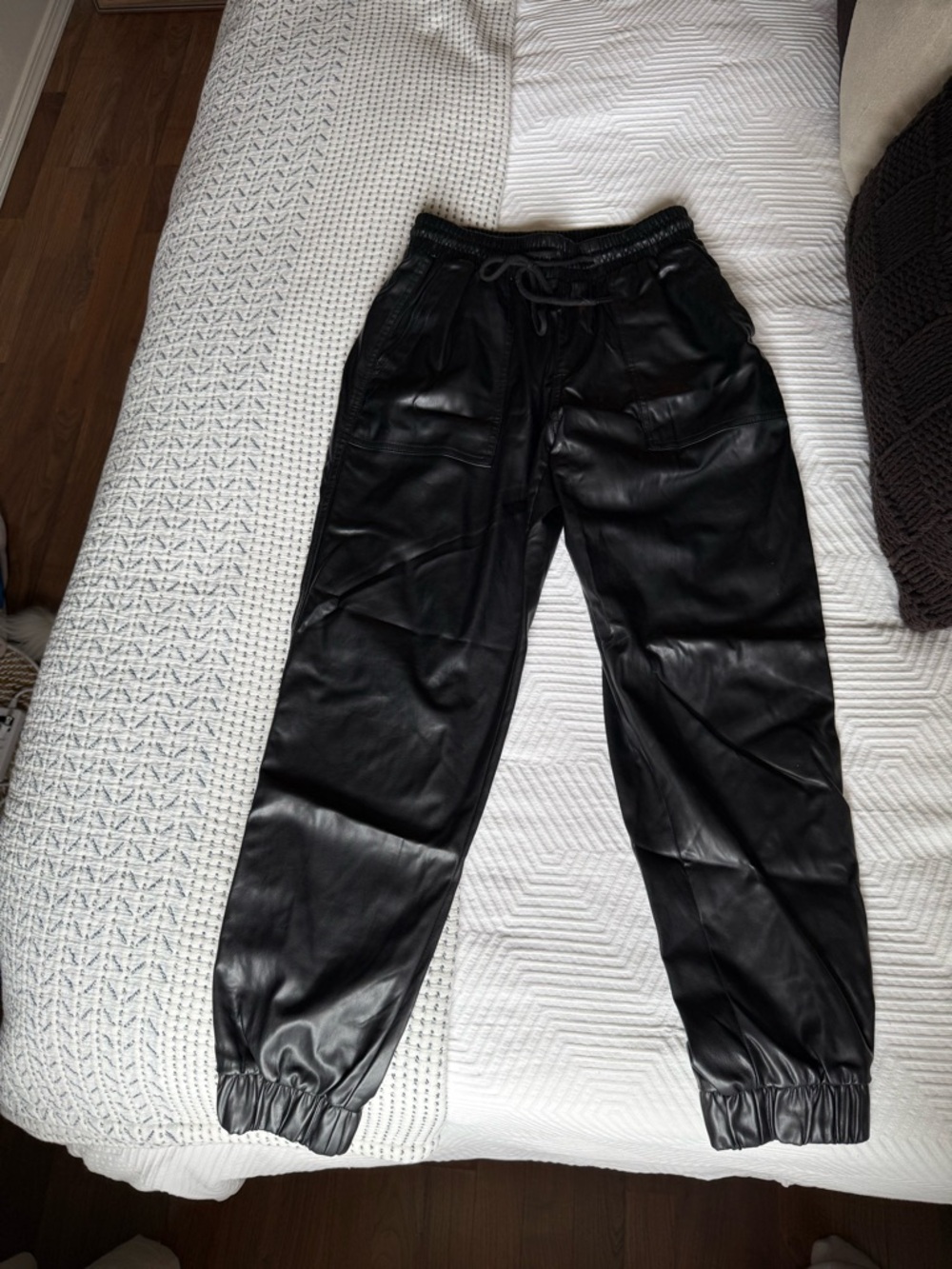 Blank NYC Black Faux Leather Joggers